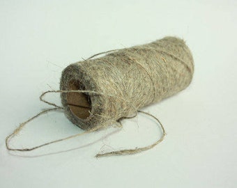 1 mm Linen Yarn - 1 Spool = 110 Yards = 100 Meters of Natural Linen Natural Color Rustic Weddings Wild Macrame Wedding Decor Beads Holder