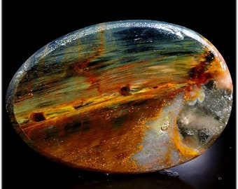 61.60cts. Rare 100% natural golden flamboyant pietersite oval cabochon gemstones 28x40 A25-189