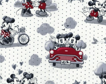Vintage Mickey & Minnie Fabric- Vintage Scenes of Romance- Springs Creative- 100% Cotton Fabric