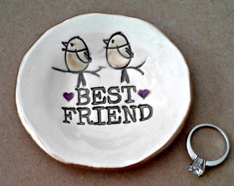 Best Friend Ceramic Trinket Ring Bowl