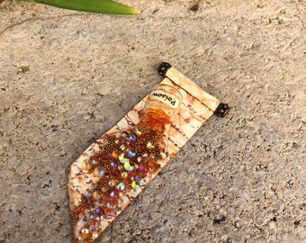 Bronze Poison Potion Spilled on a Torn Spell Scroll - Dollhouse Miniature (SP11)