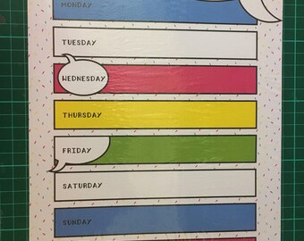 Planner board for week by week organization crafting, card making, scrapbooking planning