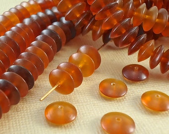 20 Horn Beads Natural 10mm x 4mm Golden Amber color Saucer Spacer disk flat round beads Loose