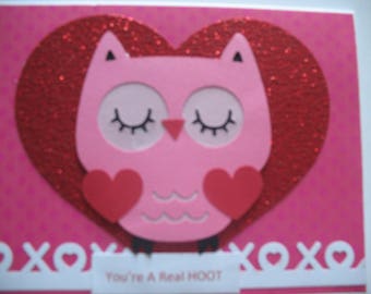 Sale - Owl Valentine's Day Card
