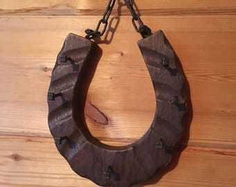Wooden Horseshoe Key Hanger