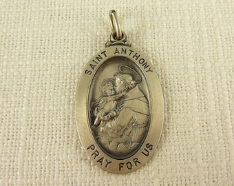 Vintage Sterling Satin Finish Saint Anthony Charm