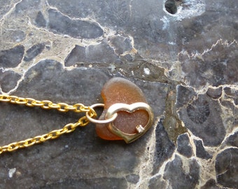 Sea Glass Necklace Heart me