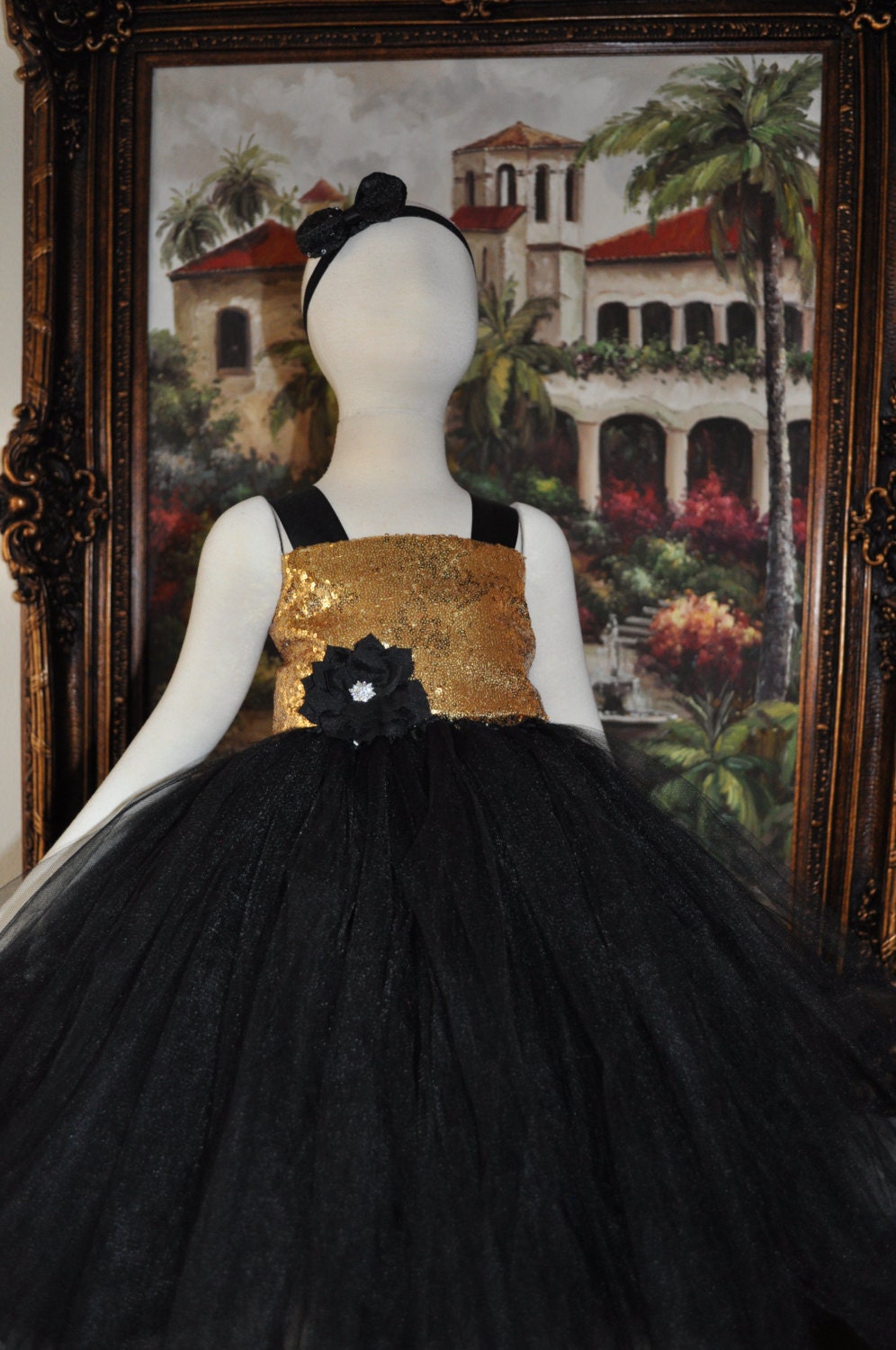 Black Gold Flower Girl Dress Gold Special Occasion Toddler