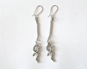 Long Dangly Snake Earrings