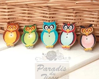 5 x buttons Animal OWL