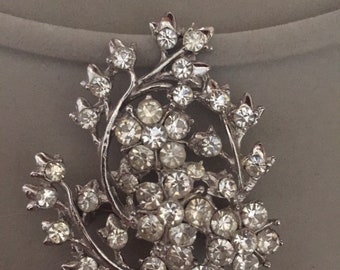Art Deco silver tone brooch