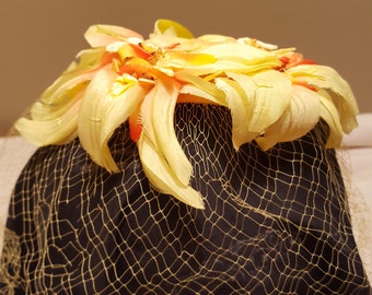 Vintage Yellow Netting Hat