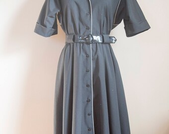 70s 80s Willi of California Button Down Diner Dress Size Medium or Large