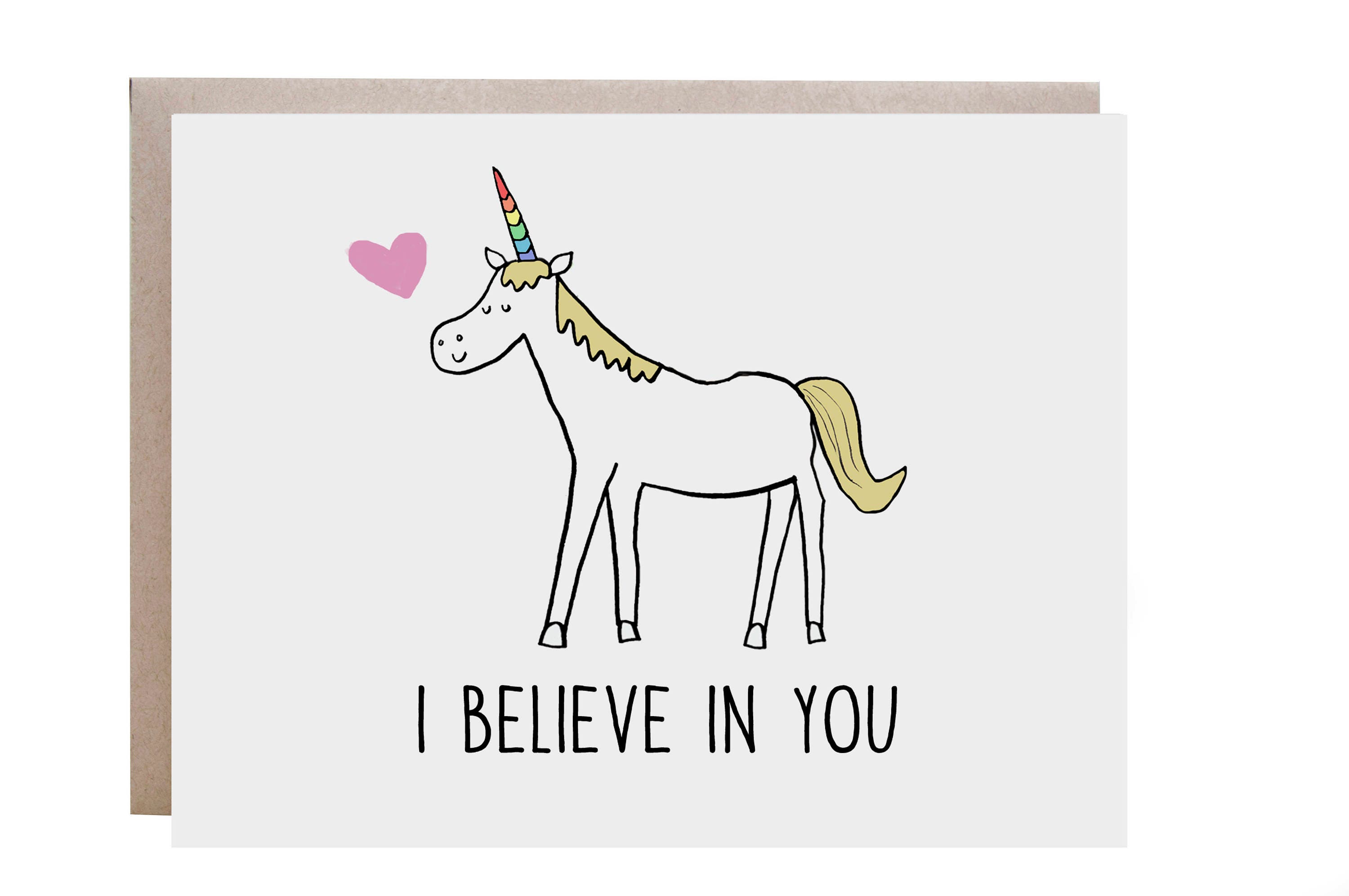 Unicorn Card Encouragement Good Luck Card Unicorn I