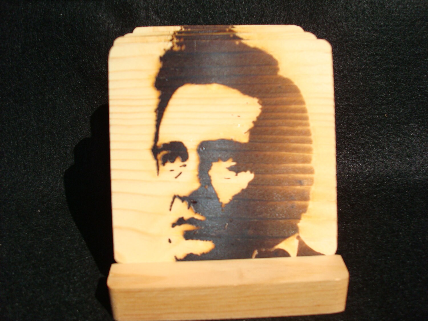 Johnny Cash CoastersBurned Image If Desired Mix and Match 4