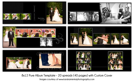 Download PURE 8x12 Digital Wedding Album Template 20 spread 40