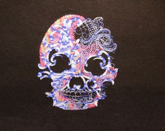 Sugar Skull Embroidered onto Hoodies