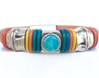 Leather Cuff Bracelet - Leather Jewelry Bohemian Bracelet - Leather Bracelet for Women - Trendy