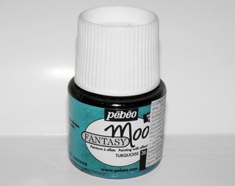 Pebeo Fantasy Moon 36 Turquoise Marbled effect acrylic paint Opaque colours with hammered effects and pearlescent finish Ihappywhenyouhappy