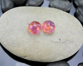 Island Passion II Set - Earring Cabochons - Lampwork Glass - Jewelry Supply - 9mm