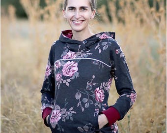 Hyak Hoodie PDF Sewing Pattern: Women's Hoodie Pattern / Women's Sweatshirt Pattern / Hoodie Jacket Pattern / Instant Download