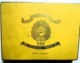 State Express Piccadilli London 555 Vintage cigarettes tin 1940s Georgian collectible vintage tobacco England UK