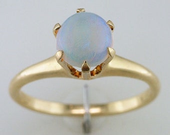 Vintage Opal Engagement Ring 14K Yellow Gold Victorian