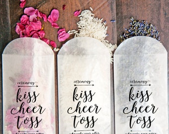 Glassine Envelope Toss Bags - DIY Wedding Exit - Kiss Cheer Toss - Best selling design - Confetti Toss - Pack of 20