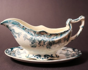 Royal Staffordshire Pottery Gravy Boat and Dish "Iris"