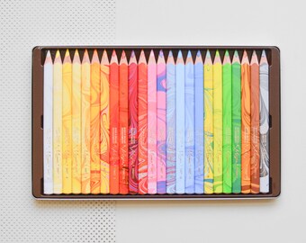 Multicolored colored pencils, marbleized pencils, multi-colored pencils, multi-color Koh-i-noor Magic