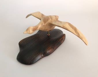 Hand carved wood Mallard Duck art/sculpture/home decor