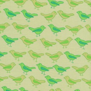 76010 - Free Spirit Valori Wells Nest Birds in Lime color - 1/2 yard