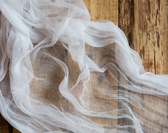 Cheesecloth Gauze grade 50 100% Cotton, Width 35" fabric Piece by yard, Raw cheese cloth Cotton white gauze, Bleached muslin Felting Gauze