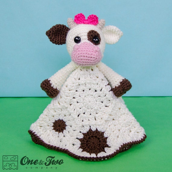 Download Doris the Cow Lovey / Security Blanket PDF Crochet Pattern