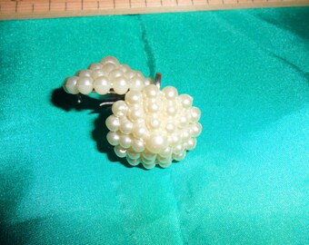 Authentic Vintage Faux Seed Pearl Earrings, Rare Shape, FREE POSTAGE
