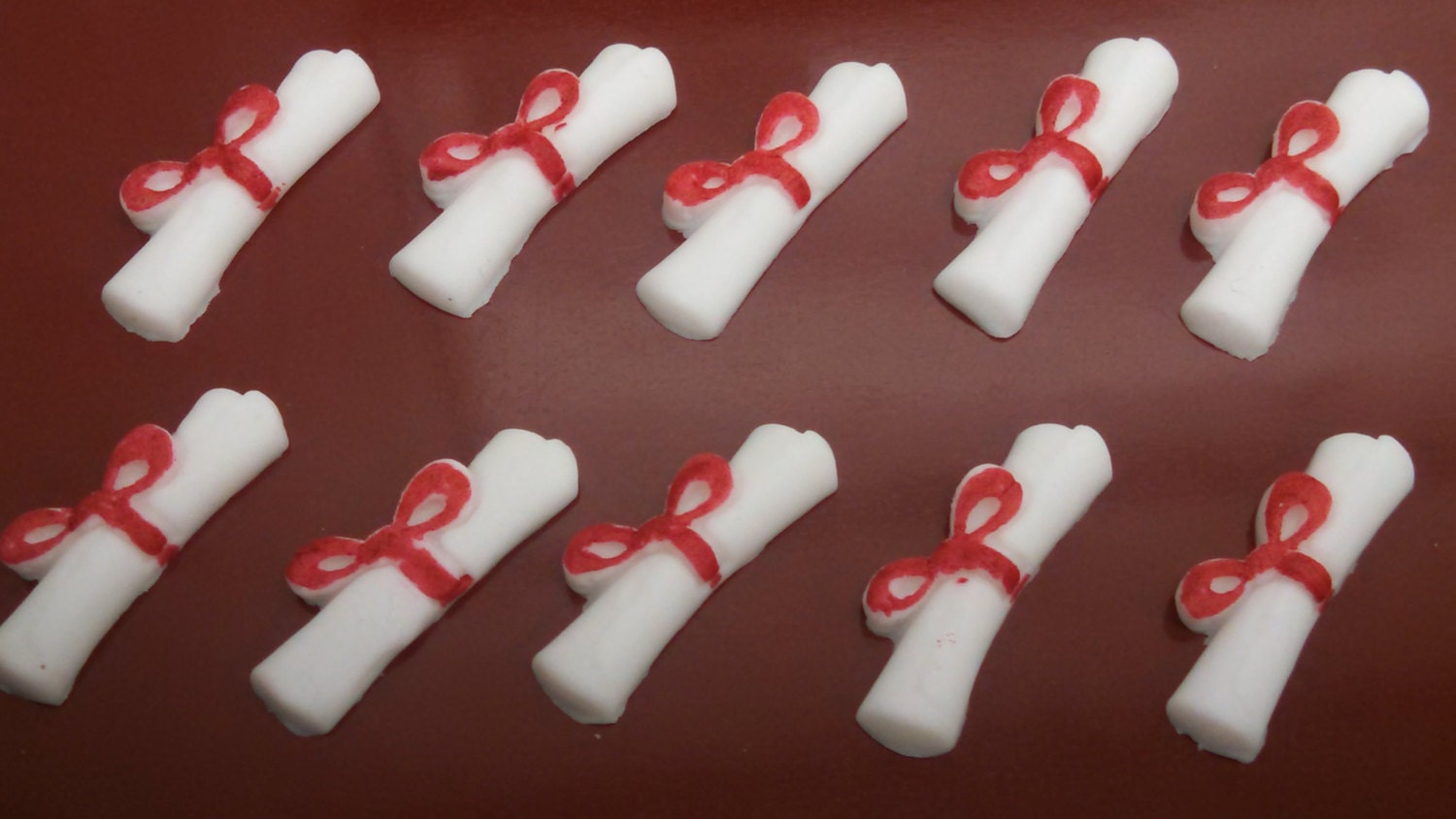 Edible Fondant Diploma Cupcake ToppersSet of 12 Fondant