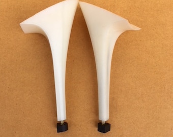 Pair of women high 4 1/2" (11.3 cm) plastic heels with heel tips for shoemaking/cobbler shoe repair