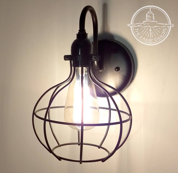 Cage Industrial Wall Light Sconce With Edison Bulb Lighting Like This Item