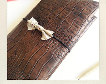 Buldori - kit Brown Organizer skin snake + - traveler notebook - Bullet journal - fauxdori - midori notebooks