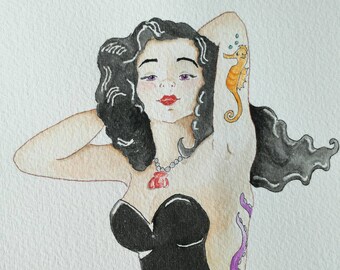 Tattooed Pin-Up Mermaid