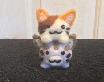 Needle Felt Cat - Kawaii - Cat Ornament - Cat Plush - Cat Toys - Custom Plush - Cute Cat Figurine - Ragdoll Cat - Anime - Custom Plush