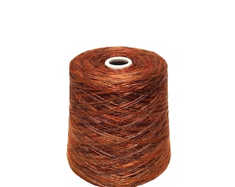Brown Space Dye Rayon Slub Yarn, Sport weight. 2.3 LBS. Cone KNITTING - WEAVING - Crochet