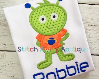 Space Alien Boy Outer Space Machine Applique Design
