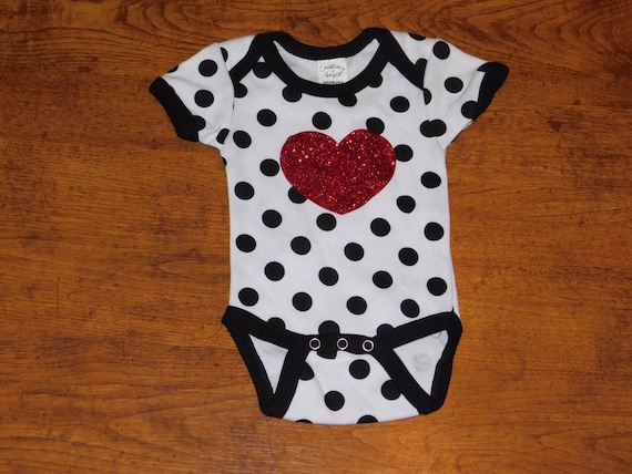Polka dot with glitter heart