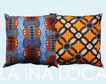 Lässiges Ethno-Kissen mit original afrikanischem Waxprint