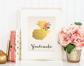 Guatemala Map Guatemala Art Guatemala Poster Guatemala Print Guatemala Printable Guatemala Postcard Printable map art Country Maps