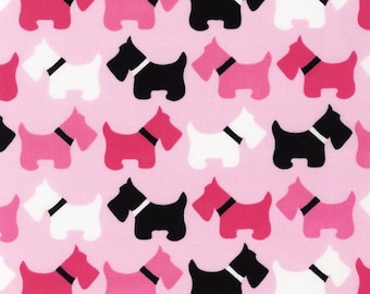Urban Zoologie Pink Scotties for Robert Kaufman, 1/2 yard