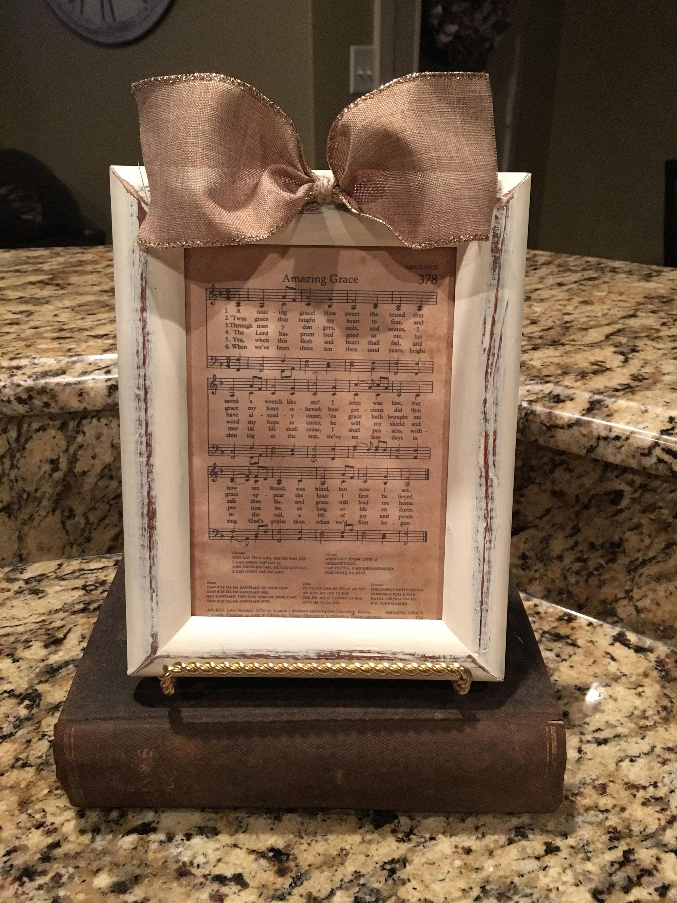 Framed Hymn Hymnal Frame Shabby Chic Frame