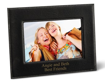 Personalized Black 5x7 Picture Frame - Personalized Leather Frame - Black Picture Frame - 5x7 Picture Frames - Housewarming Gifts - GC1361