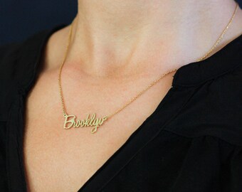 Gold Name Necklace, Mom Necklace, Small Name Necklace, Personalized Necklace, Custom Name Necklace, Kids Name Necklace, Bridesmaid Gift 0224